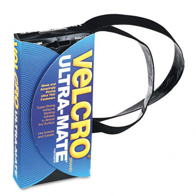 Sticky-back hook & loop ultra-mate strong tape black rl