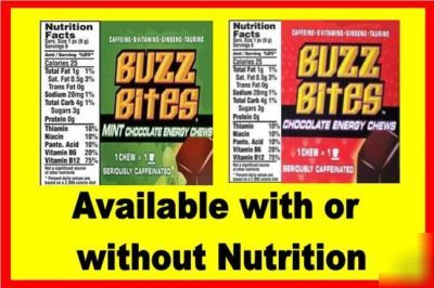 12 laminated buzz bites vending candy labels x