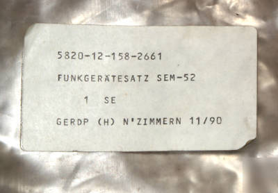 Gulf war 1991 - iraqi german sem 52- a sender-empfanger