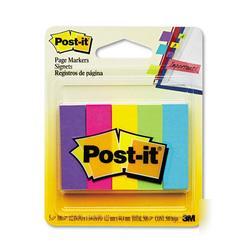 New page markers, 1/2 x 2, assorted ultra colors, 10...