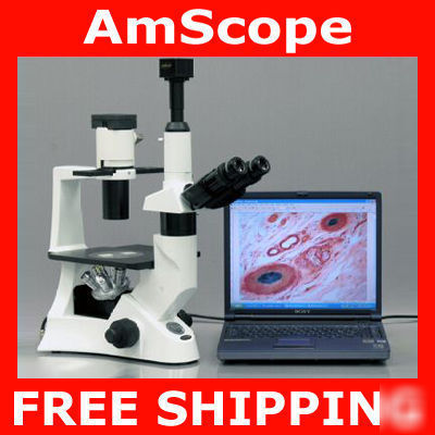 Advance inverted tissue culture microscope + 5MP camera