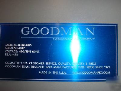 Goodman all-in-one robotic case erector / packer 