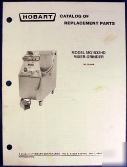 Hobart mixer-grinder model MG1532HD parts catalog