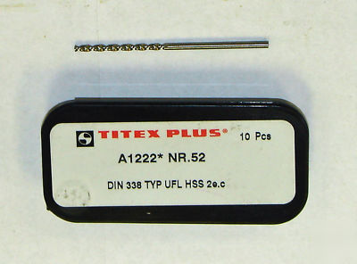 Titex A1222 parabolic jobber drill #52 1.61MM germany
