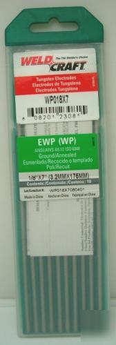 Weldcraft tungsten electrodes green pure 1/8