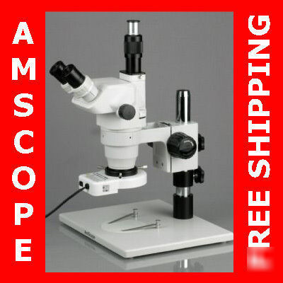 6.7X-45X stereo zoom inspection microscope + led light