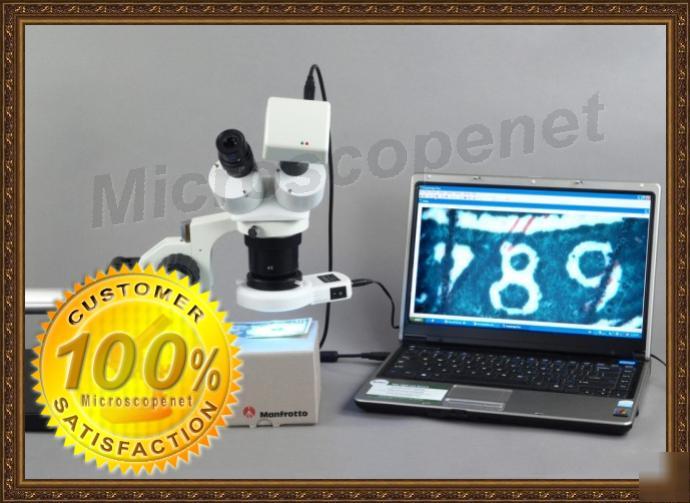 Boom stereo microscope 10X-80X with 1.3MCAMERA led lite