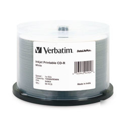 New verbatim datalifeplus 52X cd-r media 94904