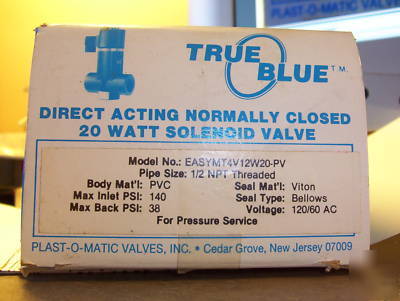 Plast-o-matic solenoid valve true-blue EASYMT4V12W20-pv