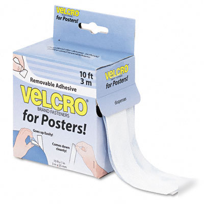 Removble fastenrs posters 10 ft.length roll white
