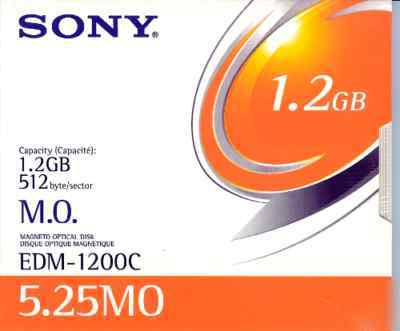 Sony edm 1200C magneto-optical disk 1.2 gb rewritable
