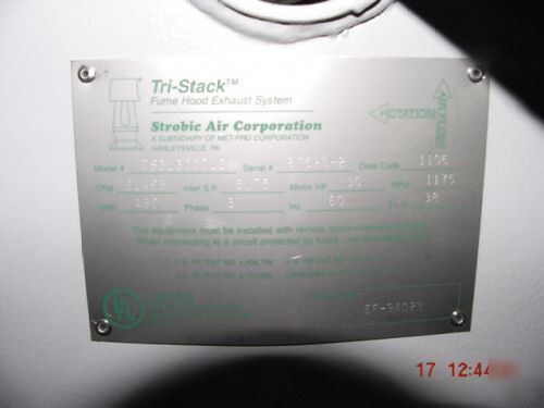 Strobic air tri-stack roof exhaust system TS3L300D12