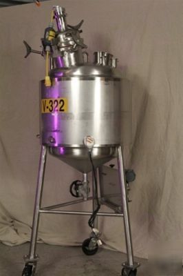 50 gallon jacketed sanitary 316L stainless reactor tank