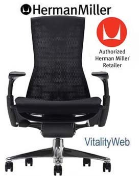 Herman miller embody aluminum office desk chair black