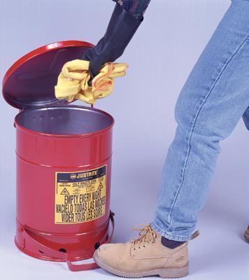 Justrite 21 gallon oily waste can - 09700 red
