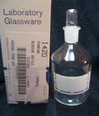 Corning pyrex reagent bottle / chemical bottles
