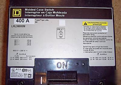 New - LHL36000M square-d circuit breaker - 400 amp