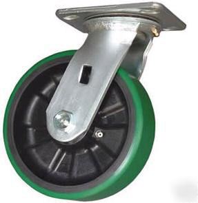New one swivel caster green poly on steel 8