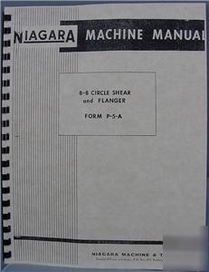 Niagara 8-8 circle shear instructions & parts list