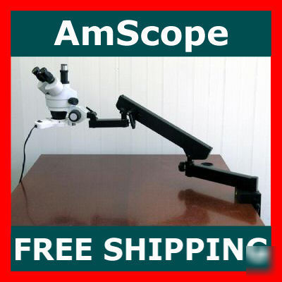 3.5X-90X trinocular articulating zoom microscope +light