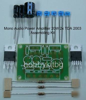Audio power amplifier 20W 2X TDA2003 - assembling kit