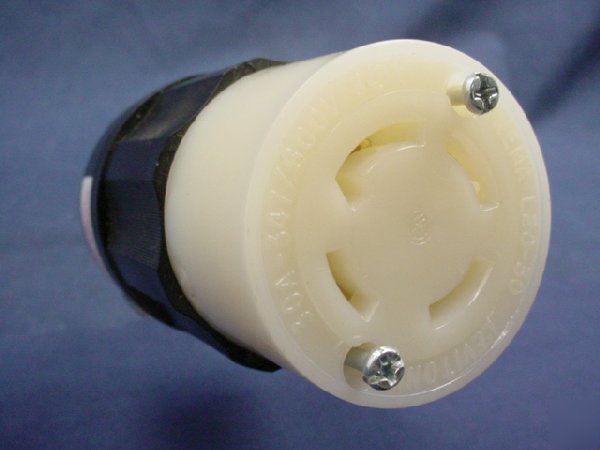New leviton L20-30 locking connector plug 347/600V 3Ã¸y