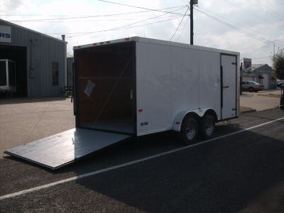 16FT 7X16 7 x 16 enclosed v-nose cargo trailer texas 