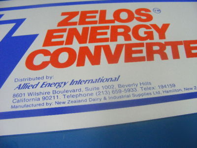 Zelos energy converter heat exchanger save energy nos
