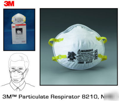 3M 8210 N95 respirator mask case of 160 - flu - cold