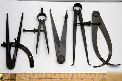 5 toolmakers calipers inside outside starrett dividers