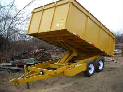 8 x 14 x 4 dump trailer 14 k bumper pull hinged side