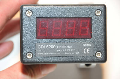 Cdi 5200 flowmeter scfm display for air / nitrogen 