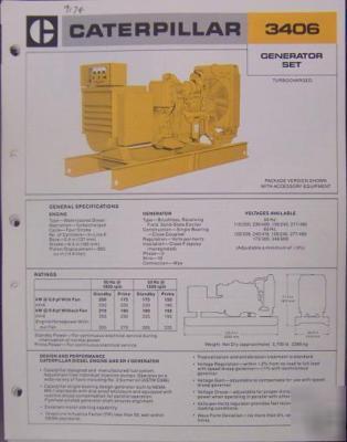 1979 caterpillar 3406 diesel generator sets brochure