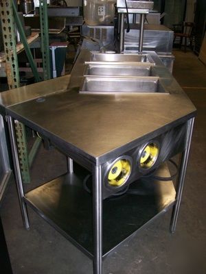 Custom 3 well stainless steel table