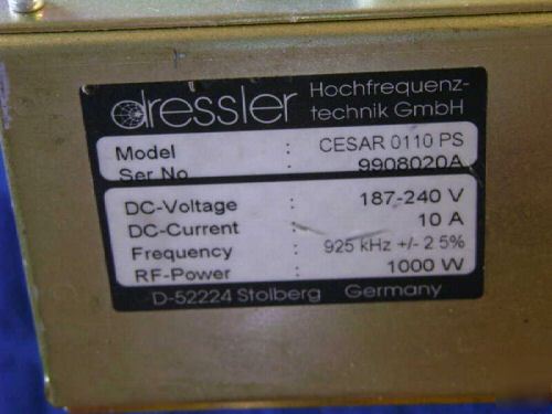 Dressler advanced energy prosys mega pulse rf generator