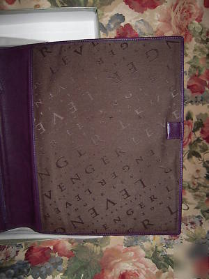 Levenger ~ ravello notebook folio ~ eggplant return jhf