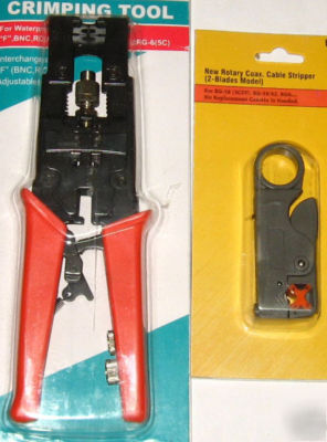 Compression f connector tool rca bnc rg cable stripper