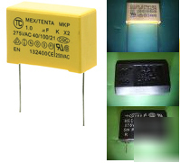 5PCS X2 metallise polyester film capacitor 1 uf 275 vac
