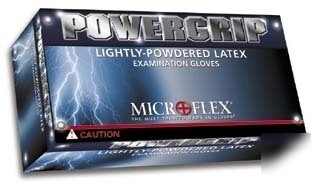Microflex powergrip lightly-powdered latex : pg-199-xs
