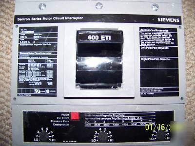 Siemens LXD63H600 600 a 600 v circuit breaker LXD63B600
