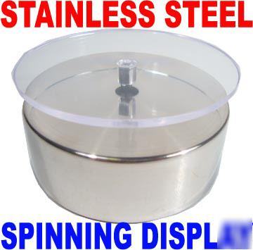 Stainless steel retail product spinning display