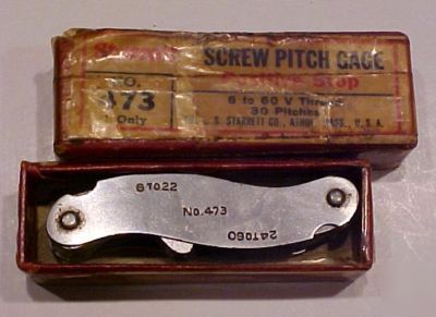 Vintage starrett screw pitch gage and metal rulers