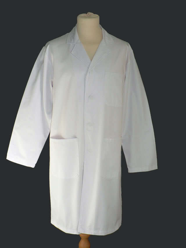 White lab medical work coat size l