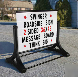 Roadside or sidewalk changeable message board sign
