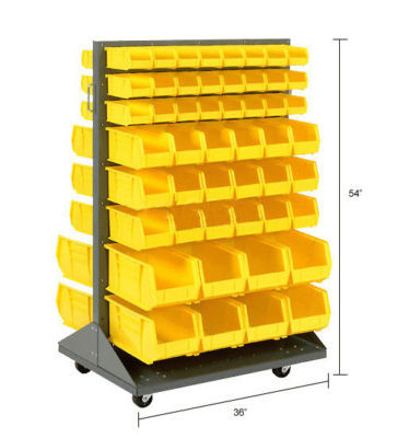 Storage bins pick rack mobile - commercial - 96 bins