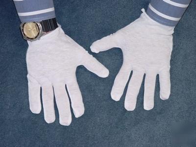 12 pairs white 100% cotton indus. work gloves inspectio