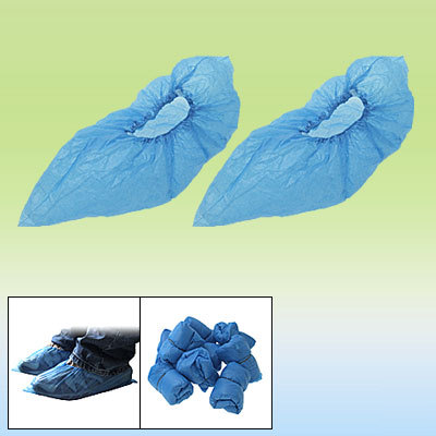 Plastic blue 50 water resistant disposable shoes covers