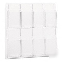 Safco clear plastic literature display wall rack for 8