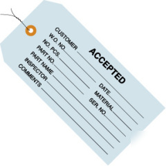 Shoplet select accepted blue inspection tags prewired
