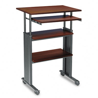 Adjustable height stand-up workstation cherry pvc top